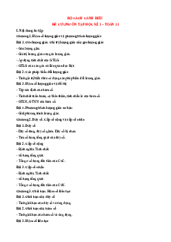 Đề cương ôn tập cuối học kì 1 Toán 11 Cánh diều