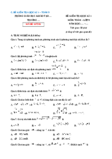 Đề thi Cuối kì 1 Toán 9 Kết nối tri thức 2024 (Đề 3)