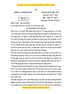 Đề thi giữa kì 1 Ngữ văn 6 Cánh diều (đề 1)