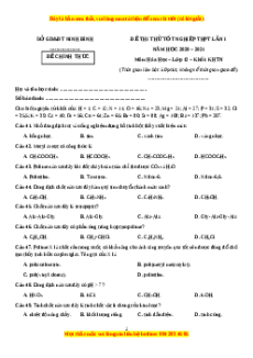 Đề thi thử Hóa Học Sở Ninh Bình lần 1 năm 2021