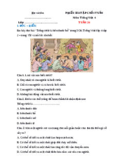 Bài tập cuối tuần Tiếng việt 4 Tuần 34 (có lời giải)