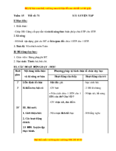 Giáo án Bài 71 Toán lớp 5: Luyện tập (Trang 72)