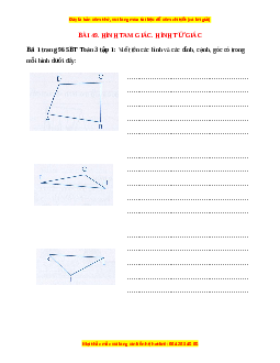 VBT Toán lớp 3 Bài 49 (Cánh diều): Hình tam giác. Hình tứ giác