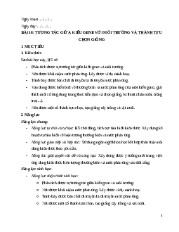 Giáo án Bài 16 Sinh học 12 Kết nối tri thức: Tương tác giữa kiểu gene