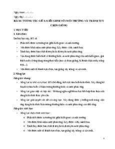 Giáo án Bài 16 Sinh học 12 Kết nối tri thức: Tương tác giữa kiểu gene