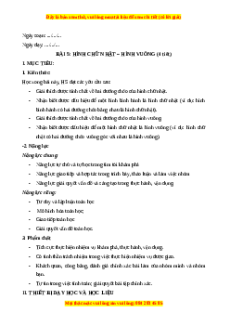 Giáo án Hình chữ nhật – Hình vuông Toán 8 Chân trời sáng tạo