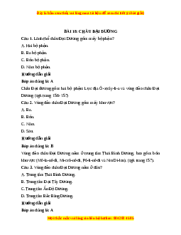 Trắc nghiệm Địa lý 7 Bài 18 Kết nối tri thức: Châu Đại Dương