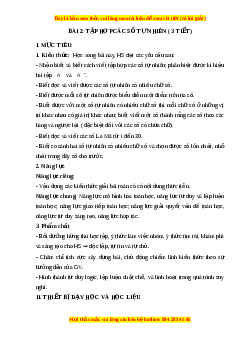 Giáo án Tập hợp các số tự nhiên Toán 6 Cánh diều