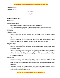 Giáo án Tuần 31 HĐTN lớp 4 Chân trời sáng tạo