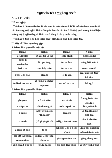 Chuyên đề Thành ngữ (Ôn thi Tốt nghiệp Tiếng Anh 2025)