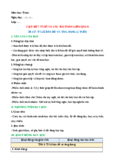 Giáo án Tỉ lệ bản đồ và ứng dụng Toán lớp 5 Kết nối tri thức