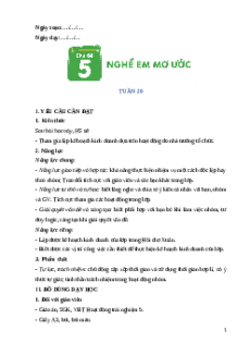 Giáo án Tuần 20 Hoạt động trải nghiệm lớp 5 Cánh diều