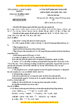 Đề HSG Hóa 10 Sở Hải Dương năm 2023 có đáp án