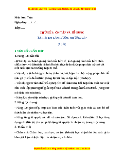Giáo án Em làm được những gì? Toán 4 Chân trời sáng tạo