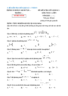 Đề thi giữa kì 1 Toán 9 Chân trời sáng tạo (Đề 5)