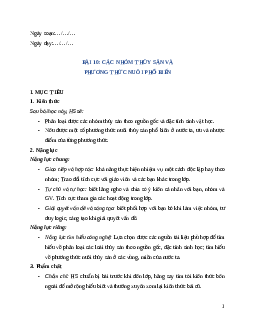 Giáo án Bài 10: Các nhóm thuỷ sản và phương thức nuôi phổ biến Công nghệ 12 Cánh diều