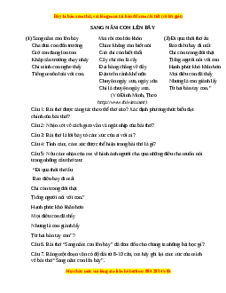 Phiếu bài tập Tuần 6 Sang năm con lên bảy Ngữ văn 6