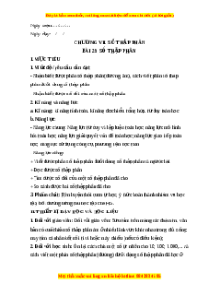Giáo án Số thập phânToán 6 Kết nối tri thức