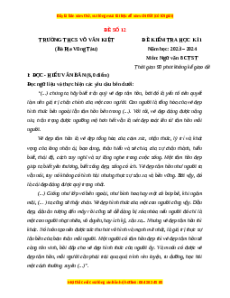 Đề thi cuối kì 1 Ngữ văn 8 Chân trời sáng tạo - Đề 12