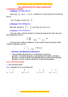 Chuyên đề Phân số với tử và mẫu là số nguyên Toán 6 Cánh diều