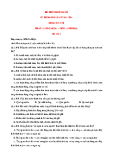 15+ Đề thi ĐGNL ĐHQG Hà Nội HSA môn Sinh học (có lời giải)