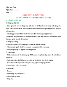 Giáo án Sử dụng máy tính cầm tay Toán lớp 5 Chân trời sáng tạo