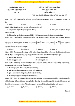 Đề thi thử Vật Lí trường Chuyên KHTN năm 2021