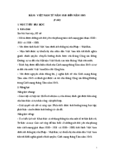 Giáo án Bài 6 Lịch sử 9 Cánh diều: Việt Nam từ năm 1930 đến năm 1945