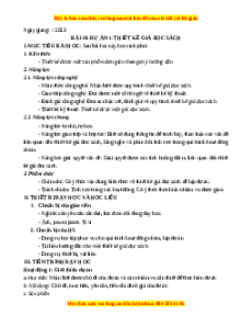 Giáo án Bài 18 Công nghệ 8 Cánh diều: Dự án thiết kế giá đọc sách