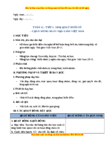 Giáo án Tuần 12 HĐTN lớp 2 Cánh diều