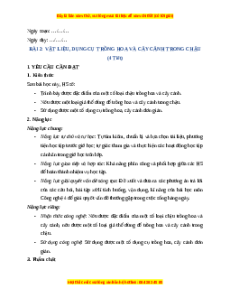 Giáo án Bài 2 Công nghệ lớp 4 Chân trời sáng tạo: Vật liệu, dụng cụ trồng hoa và cây cảnh trong chậu
