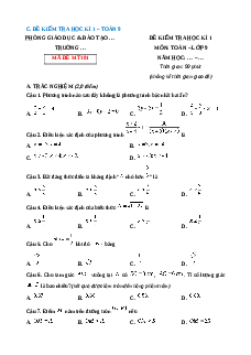 Đề thi Cuối kì 1 Toán 9 Kết nối tri thức 2024 (Đề 1)