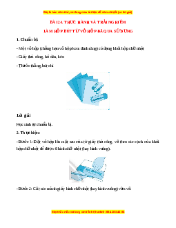 VBT Toán lớp 3 Bài 24 (Chân trời sáng tạo): Thực hành và trải nghiệm Làm hộp bút bằng vỏ hộp đã qua sử dụng