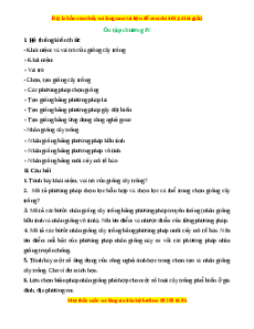 Hệ thống kiến thức Công nghệ 10 Chương 4