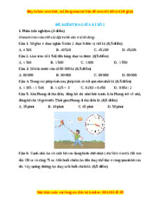 Đề thi giữa kì 2 Toán lớp 3 Chân trời sáng tạo (Đề 2)