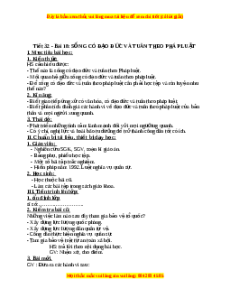 Giáo án Bài 18 GDCD 9: Sống có đạo đức và tuân theo pháp luật