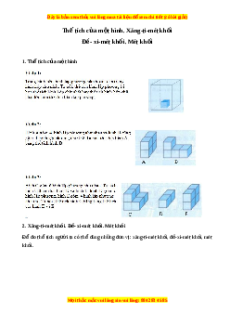 Lý thuyết Thể tích của một hình Xăng-ti-mét khối, Đề-xi-mét khối, Mét khối Toán 5