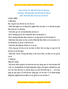 Giáo án Toán 12 Chân trời sáng tạo Học kì 1