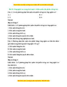 Trắc nghiệm Bài 20: Công nghệ cao trong thu hoạch và bảo quản sản phẩm trồng trọt