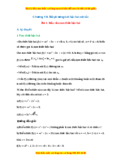 Lý thuyết Toán 10 Chân trời sáng tạo Bài 1: Dấu của tam thức bậc hai
