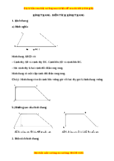 Lý thuyết Hình thang. Diện tích hình thang Toán 5
