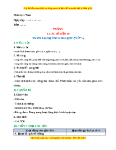 Giáo án Em ôn lại những gì em đã học Toán lớp 1 Cánh diều