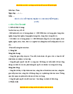 Giáo án Các số trong phạm vi 1 000 000 (tiếp theo) Toán lớp 4 Cánh diều