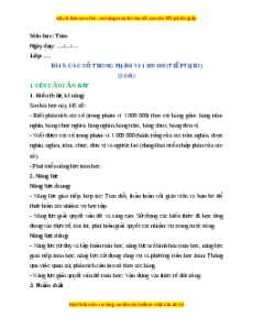 Giáo án Các số trong phạm vi 1 000 000 (tiếp theo) Toán lớp 4 Cánh diều