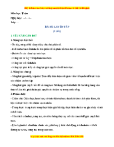 Giáo án Luyện tập Toán lớp 4 Cánh diều