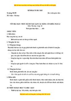Giáo án Bài 20 Tin 11 Kết nối tri thức: Thực hành tạo lập các bảng có khóa ngoài