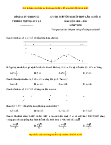 Đề thi thử Toán trường Quang Hà năm 2021