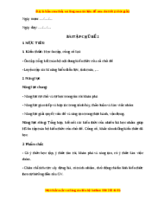 Giáo án Bài tập chủ đề 2 Vật lí 10 Cánh diều (2024)