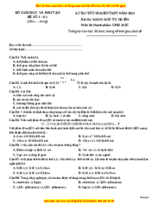 Đề Tốt nghiệp Sinh học 2024 theo đề tham khảo (Đề 3)