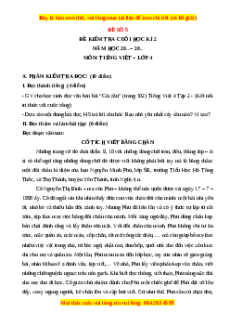 Đề thi cuối kì 2 Tiếng Việt lớp 4 Kết nối tri thức (Đề 5)